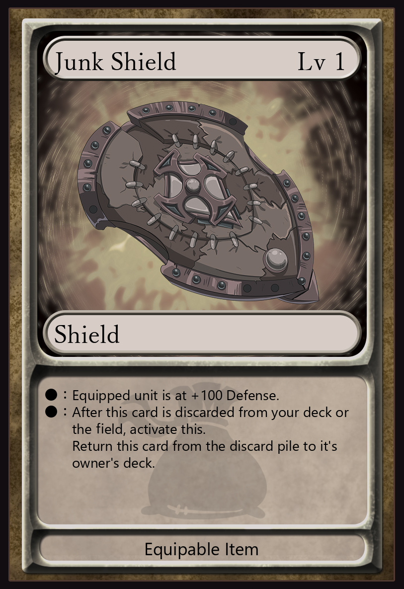 'Junk Shield', level 1 Equipable Item