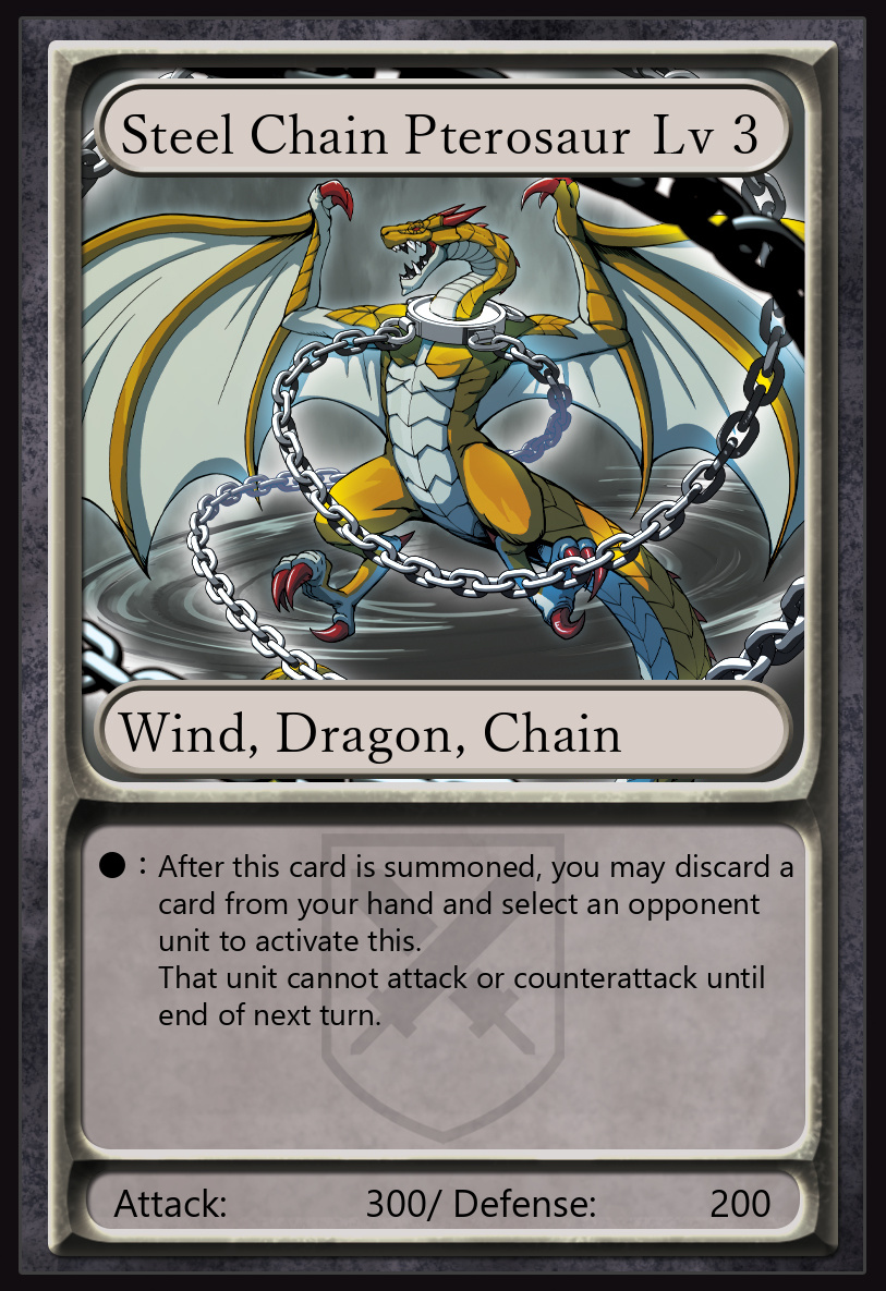 'Steel Chain Pterosaur', level 3 Unit Card