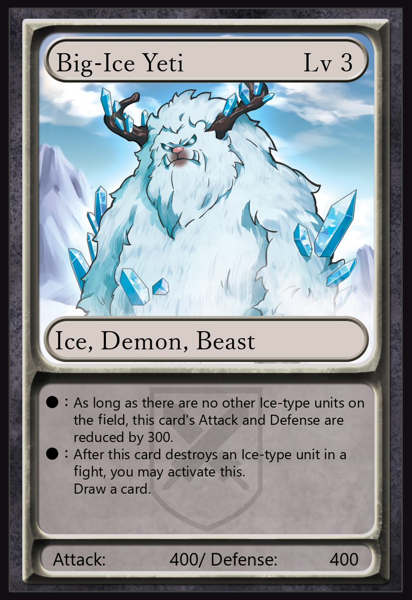 'Big-Ice Yeti', level 3 Unit Card