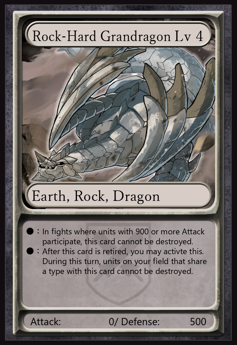 'Rock-Hard Grandragon', level 4 Unit Card
